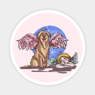 Baby and Dog angel Magnet